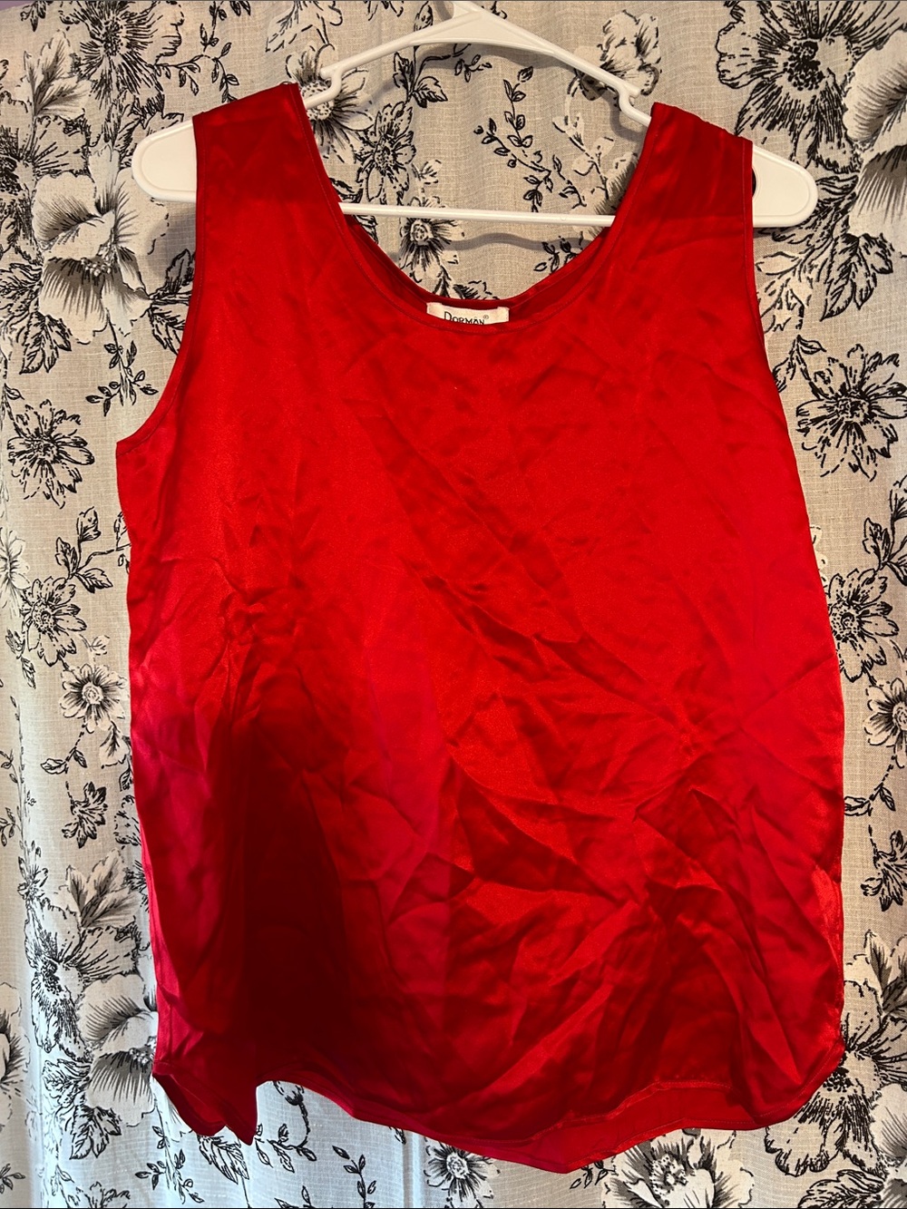 Bright Red Silk Blouse